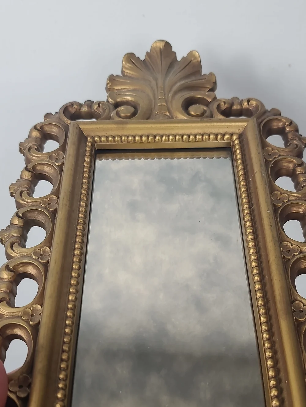 Vtg 1972 MCM Homeco Dart Gold-Tone Gilded Taper Candlestick Mirror Wall Sconce